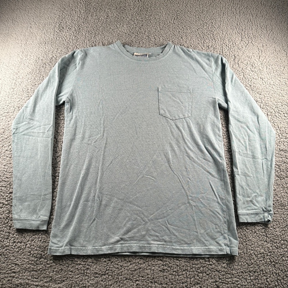 Jungmaven Shirt Size M Hemp Blend Pocket Long Sleeve Crew Seafoam Green Casual